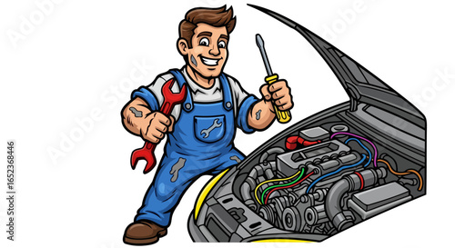 friendly auto mechanic transparent background png for car repair websites