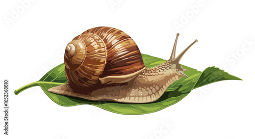 highresolution transparent vector illustration snail on leaf