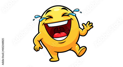 hilarious yellow emoji transparent background rolling with laughterai