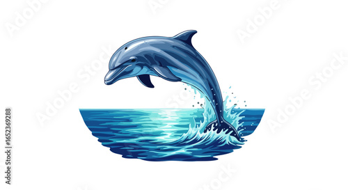 leaping dolphin transparent background vector illustration for design