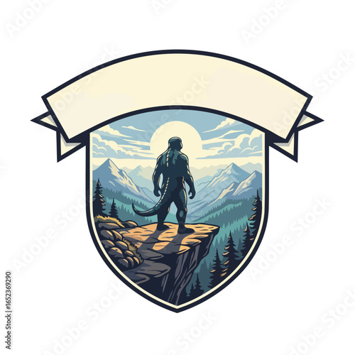 majestic creature on mountaintop transparent background vector illustration