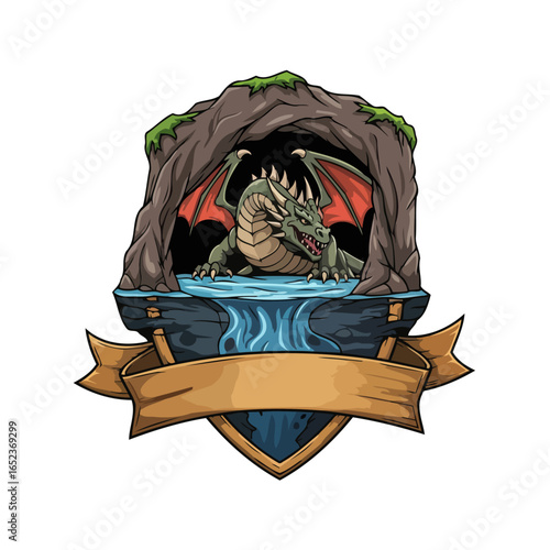 majestic cave dragon transparent background vector illustration for fantasy designs