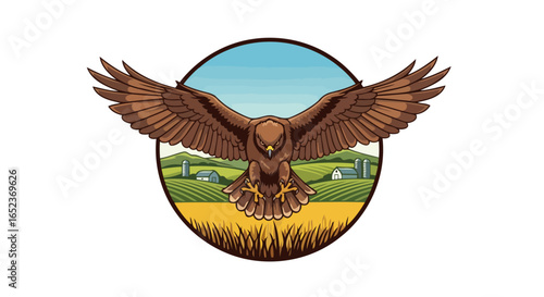 majestic hawk descending transparent background vector illustration