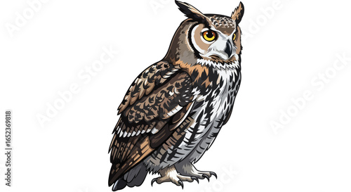 majestic owl transparent background vector illustration for design