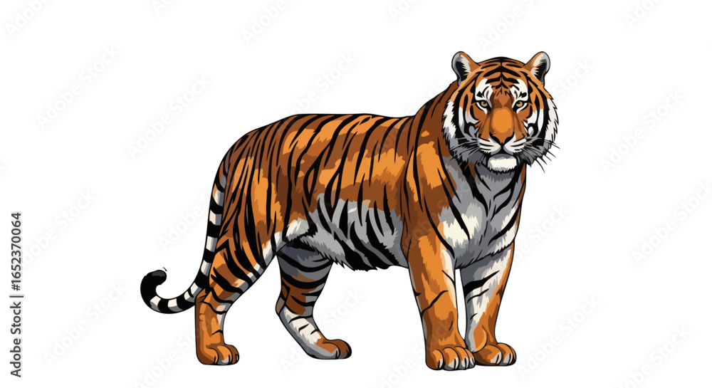 Obraz premium majestic tiger illustration transparent background for design projects