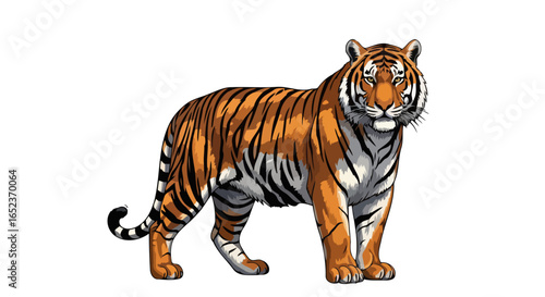 majestic tiger illustration transparent background for design projects
