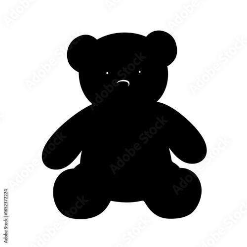 adorable teddy bear silhouette transparent background vector illustration