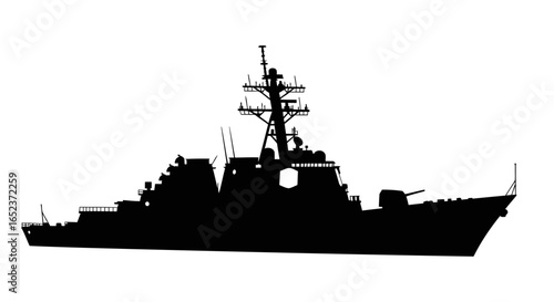 arleigh burkeclass destroyer silhouette transparent background vector graphic