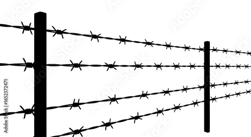 barbed wire fence isolated vector graphic with transparent background