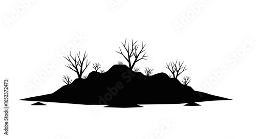 barren island silhouette a transparent vector illustration for design projects