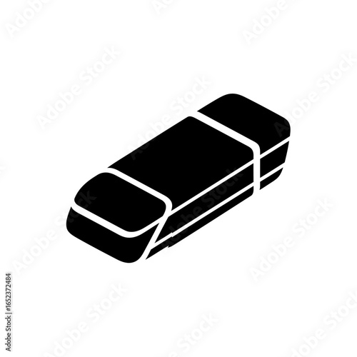 black eraser icon transparent background vector illustration