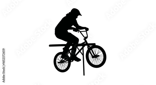 bmx rider silhouette transparent background vector for action sports design