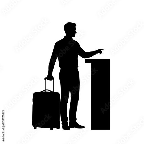 business traveler silhouette transparent background for checkin design