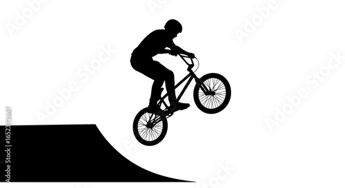 bmx rider silhouette transparent background vector illustration for design projects
