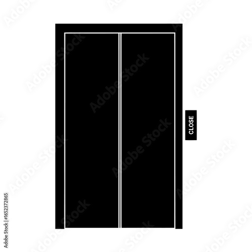 closed elevator doors transparent background vector icon for design projects