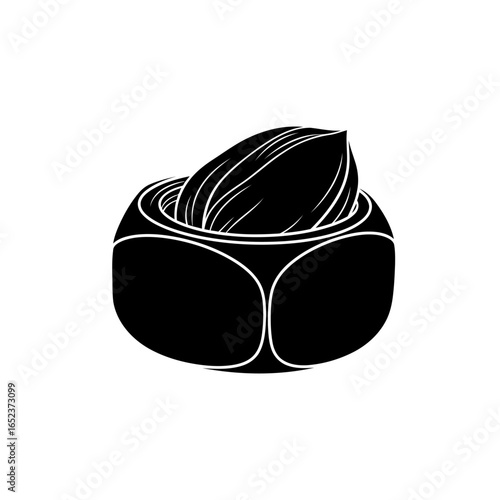 cracked nut in shell transparent vector illustration for design projects
