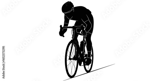 cyclist in motion transparent background vector silhouette for design projects