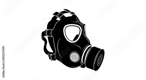 dramatic transparent gas mask vector illustration for design projects