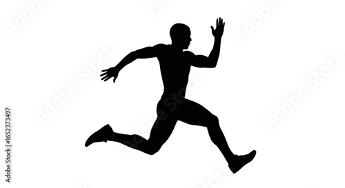 dynamic athlete silhouette transparent background vector illustration for design projects