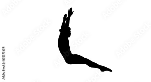 dynamic diver silhouette transparent background vector illustration