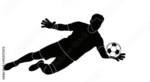 dynamic goalkeeper silhouette transparent background vector illustration