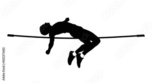 dynamic high jumper silhouette transparent background vector illustration