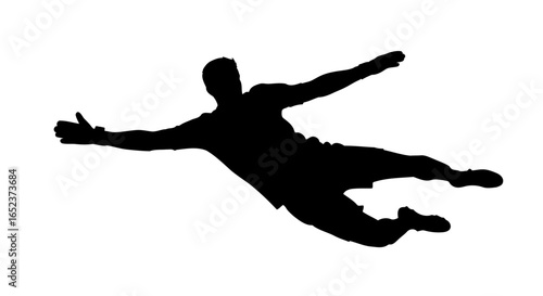 dynamic goalkeeper dive transparent background vector silhouette
