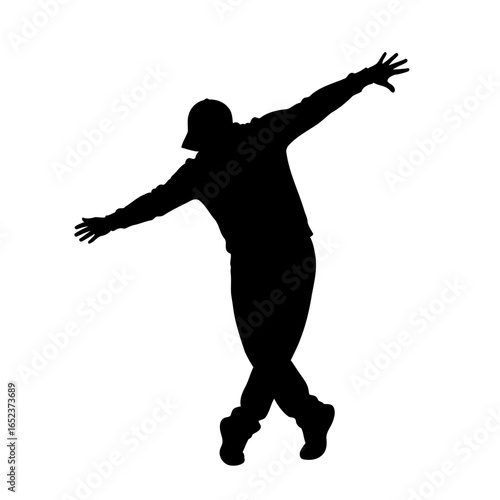 dynamic hip hop dancer silhouette transparent background vector art
