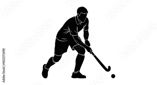 dynamic hockey player silhouette transparent background vector illustration
