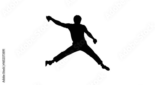 dynamic silhouette of a jumper transparent background for design projects