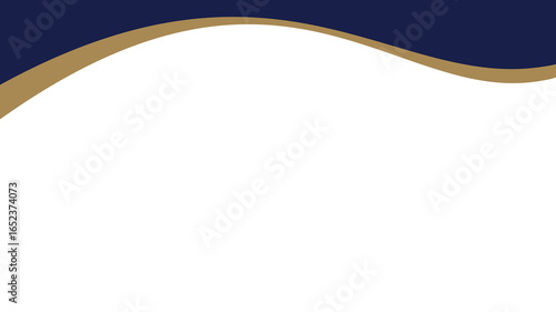 Abstract blue and beige wave curve website, banner header on transparent background, web app divider header