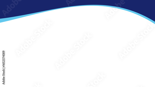 Abstract blue wave curve website, banner header on transparent background, web app divider header