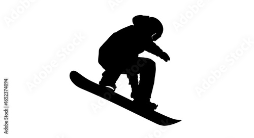 dynamic snowboarder silhouette transparent background vector illustration
