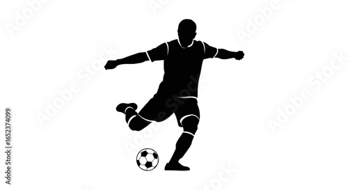 dynamic soccer player silhouette transparent background vector illustration