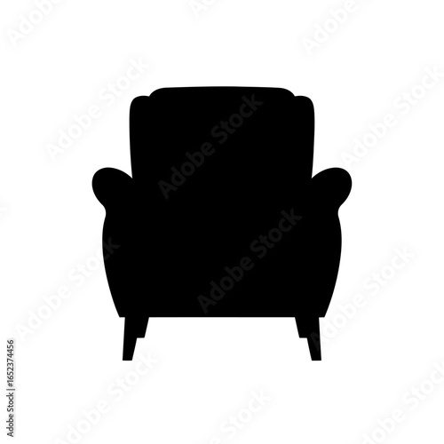 elegant armchair silhouette transparent background vector illustration