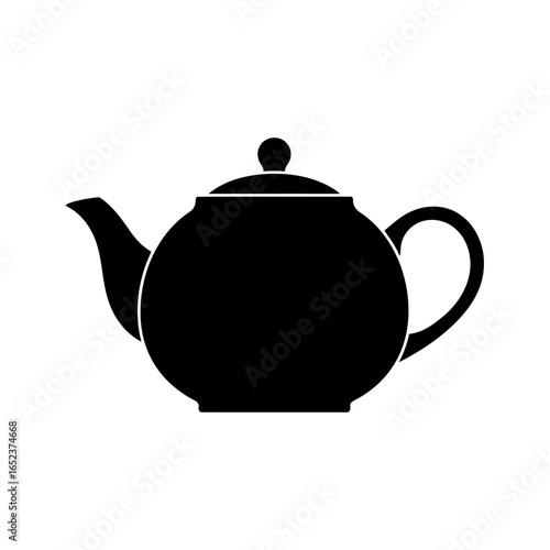 elegant black teapot illustration transparent background for design projects
