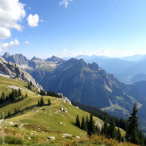 view over the seiser alm in the dolomites
