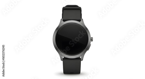 Sleek smartwatch mockup with black screen for modern health and fitness advertising campaigns or minimalist tech promotions