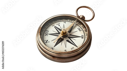 Minimalist Compass Icon for Navigation Themes on white background