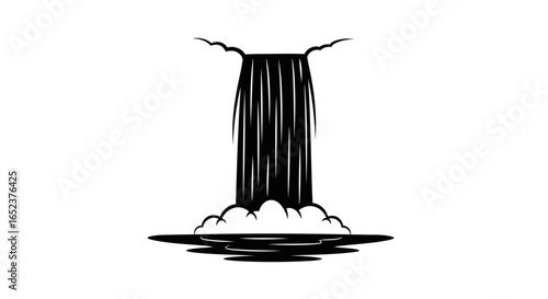 majestic waterfall illustration transparent background for design projects