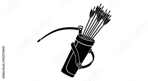 medieval archers quiver a transparent vector illustration of arrows and gear