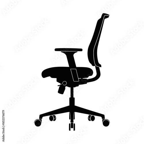 modern office chair silhouette transparent background vector illustration