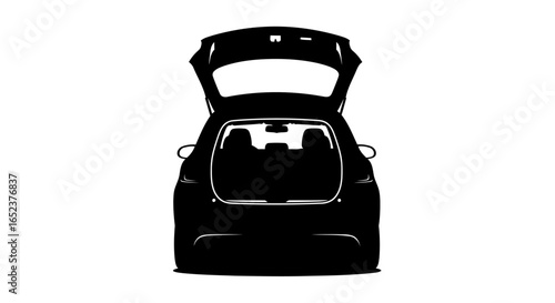 open hatchback car silhouette transparent background for design projects