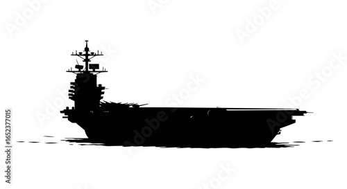 powerful aircraft carrier silhouette transparent background vector