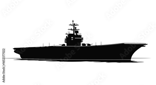 powerful aircraft carrier silhouette transparent background vector illustration