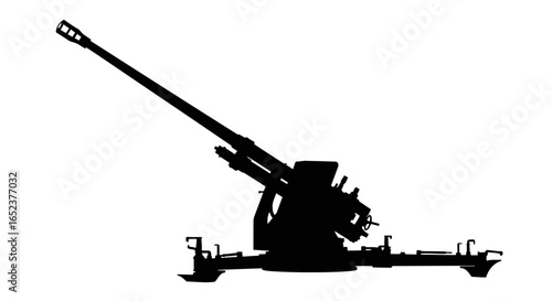 powerful antiaircraft gun transparent background vector illustration
