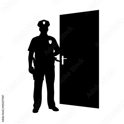 police officer silhouette transparent background for security designs
