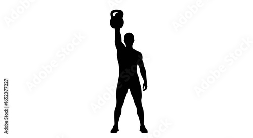 powerful kettlebell exercise transparent vector silhouette for fitness designs