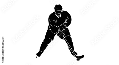powerful hockey player silhouette transparent background vector