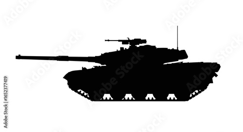 powerful tank silhouette transparent background vector illustration